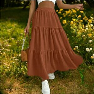 NEW! Rust Maxi Skirt